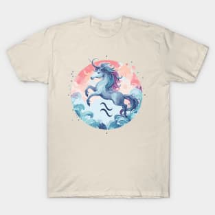 Aquarius Zodiac Watercolor Sign T-Shirt